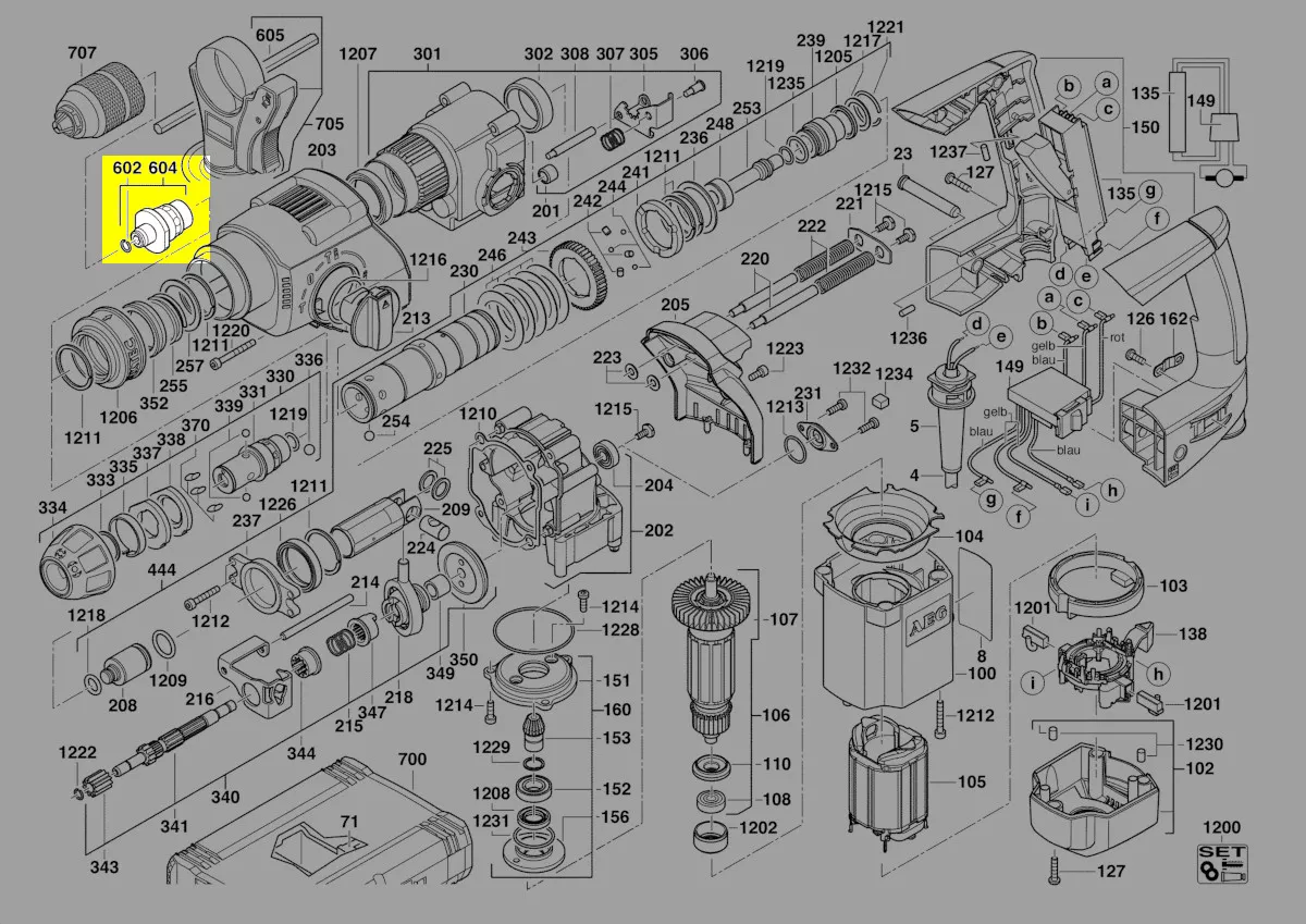 adaptateur mandrin réf. 621194001 AEG